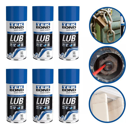 6un Óleo Desengripa E Lubrifica Multiuso Lub Tekbond 300ml 0
