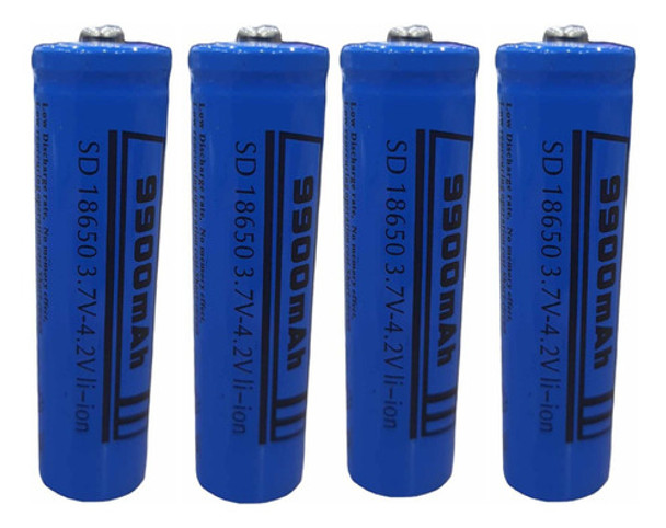 Kit 4 Bateria18650 Li-ion  8800mh 4.2v Lanterna Tática Led 0