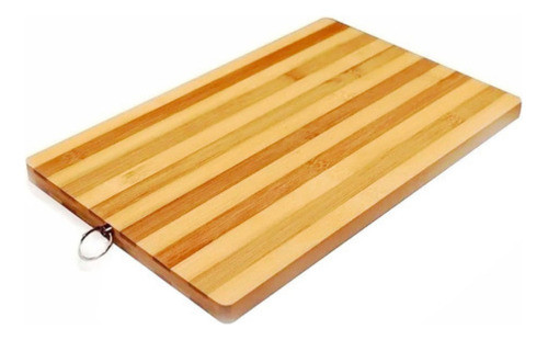 Tabla Madera Bambu Rayada Rectangular 26x36 Picada Bandeja 0