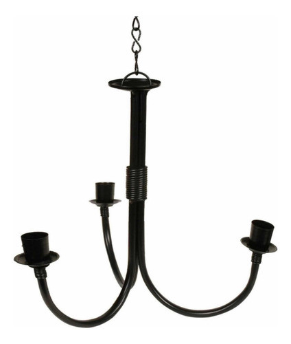 Araña Colgante Lámparas Hierro- 3 Luces - Chica - Negro 0