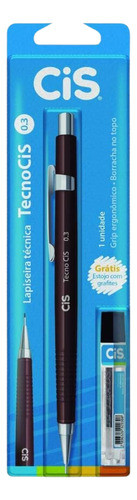 Lapiseira Técnica 0,3mm Cis Tecno C-203 Cor Marrom+grafite 0