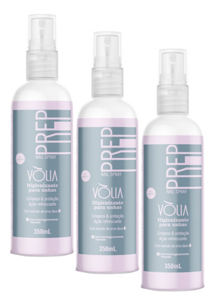 3un Preparação Nail Spray Higienizante Unhas 350ml Volia 0