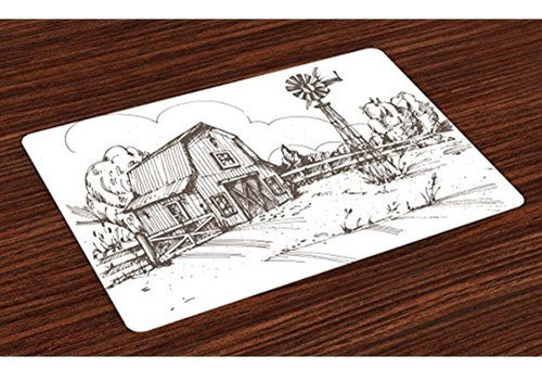 Ambesonne Molino De Viento Place Mats Juego De 4 Rustico Ba 0