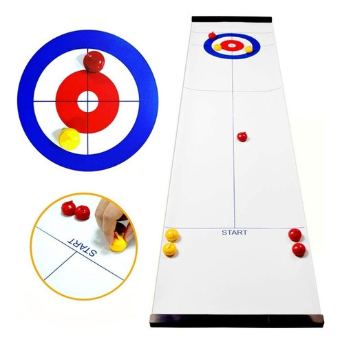Mini Mesa De Curling Bola De Curling Jogo De Curling De Mesa 0