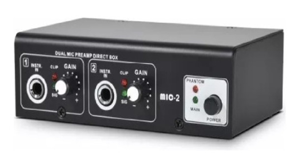 Preamplificador Phantom 2 Canales Con Phantom Power Micrófon 0