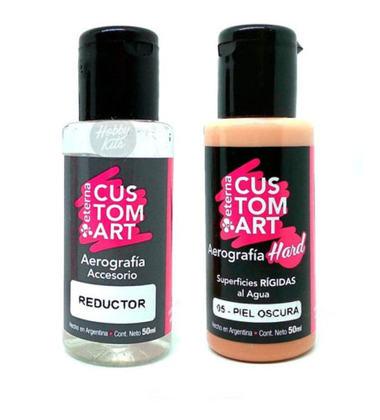 Set 7 Pinturas Aerografia Eterna Custom Hard Y Reductor 50ml 0