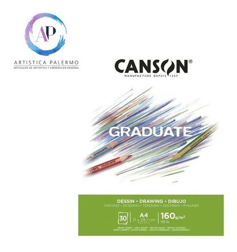 Block Dibujo Canson Graduate Dessin Blanc A4 160g 30 Hojas 0