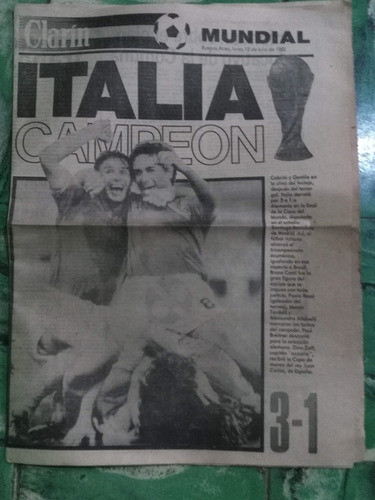 Diario Clarin - El Deportivo - Italia Campeon Mundial 1982 0