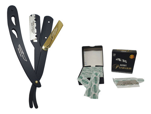 Navalha Navalhete Profissional + 100 Laminas -  Kit Barbeiro 0