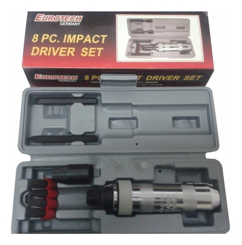Destornillador Impacto 8 Piezas Eurotech En Estuche $am 0