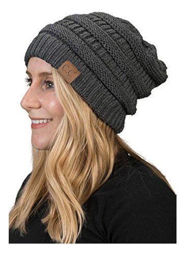 Funky Junque De Cc Gorra Lisa De Puntos Tejida Con Lana Suav 0