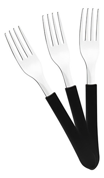 12 Garfos Mesa Leme Lâmina Aço Inox Preto Gpbag -tramontina 0