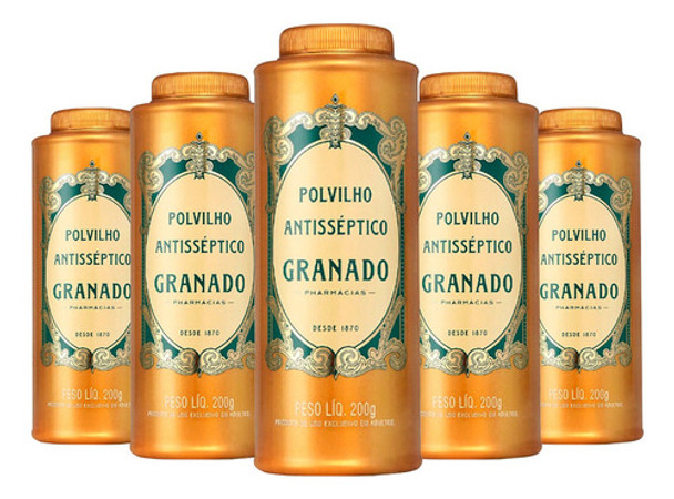 Polvilho Antisséptico Granado Pele Seca E Protegida 5x200g 0