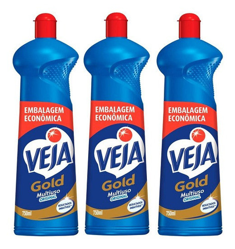 Kit 3 Gold Multiuso Original 750ml 2x Mais Poder Veja 0