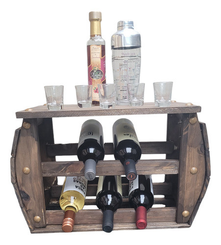 Vinoteca Cava Bodega Madera Mueble 5 Vinos Rustica Campo 0