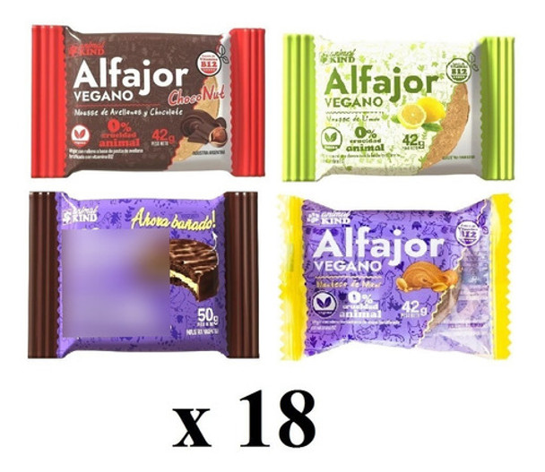 Caja X 18 Alfajor Vegano Surtido Animal Kind Riquisimos Dw 0