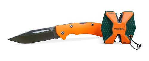 Cuchillo Navaja Plegable Naranja Con Afilador | Accusharp 0