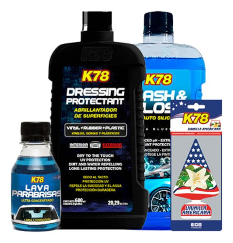 Kit Lavado Autos Motos K78 Shampoo + Abrillantador + Lava P 0