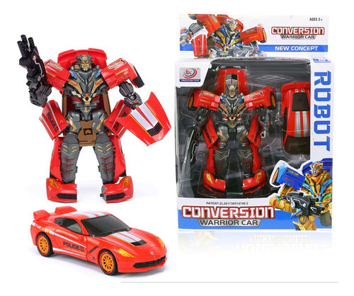 Robot Transformable Auto Rojo 0