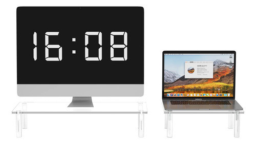 Soporte Doble Para Monitor De Computadora, Soporte De Acrili 0