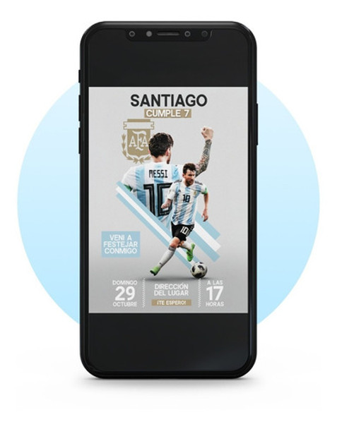 Invitación Digital Messi Argentina Campeón Mundial Qatar #9 0
