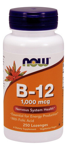 Vitamina B-12 Marca Now, 1000 Mcg, 250 Comprimidos 0