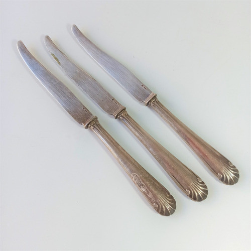 Lote De Cuchillos Christofle Para Postre, Con Baño De Plata. 0