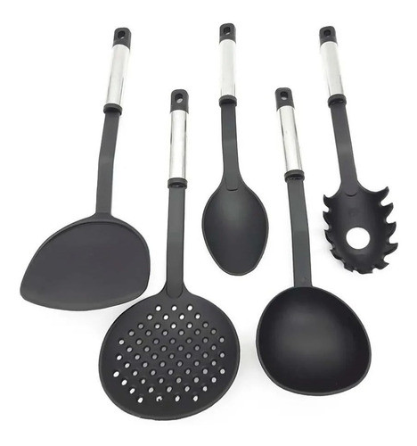 Set X5 Utensilios Mango Acero Cocina Teflon Crystal Rock 0