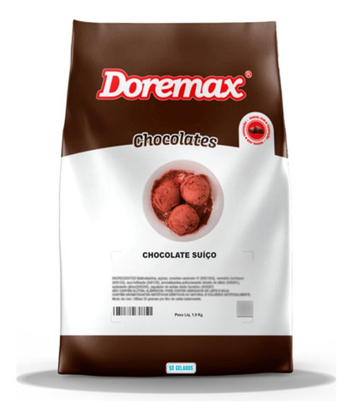 Saborizante Pó Base Para Sorvete Doremax Chocolate Suíço 1kg 0 Saborizante Pó Base Para Sorvete Doremax Chocolate Suíço 1kg 0
