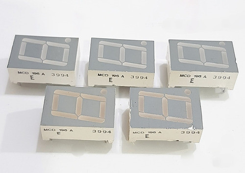 5 Display Simples 1 Dígito 7 Segmento Anodo Comum Vermelho 0