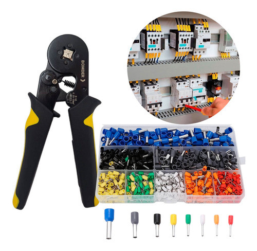 Kit Alicate Crimpar Prensa E Kit Terminais Ilhós [1200 Un.] 0