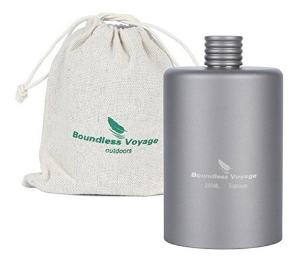 Ibasingo 200ml Titanium Pocket Flagon Camping Botella Portát 0