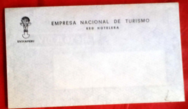 2 Sobres Peru Empresa Nacional De Turismo C.195? Buen Estado 0