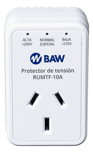 Protector De Tension Monofasico Enchufable 10a 220vca Baw 0