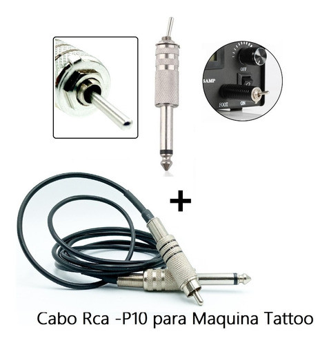 Kit Pedal + Cabo Rca Par Maquina Rotativa Borracha 1,0 Metro 0