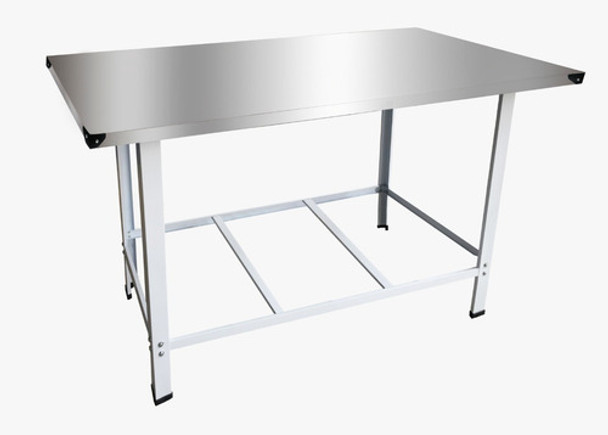 Mesa De Serviço Médico Veterinário Tampo Em Aço Inox 100x70 0