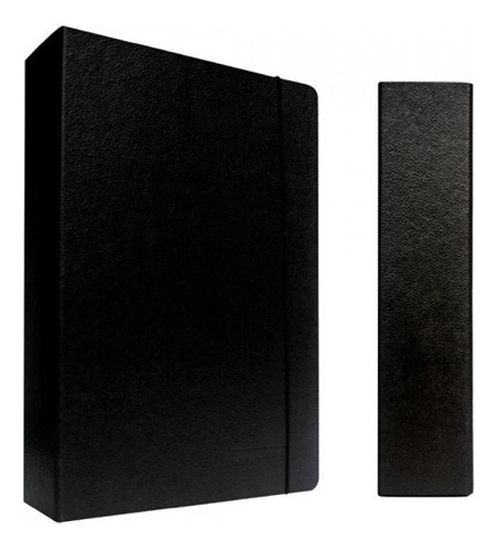 Caja Archivo Fibra Negra Lomo 4 Cm Con Elastico Fibracap 0