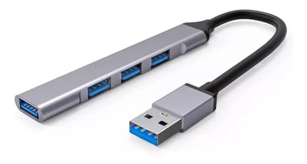 Mini Hub Usb 3.0 Tipo A Con Cable Y 4 Puertos Alta Velocidad 0