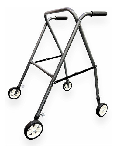 Andador Adulto Ortopédico 4 Ruedas Regulable Plegable Gris 0