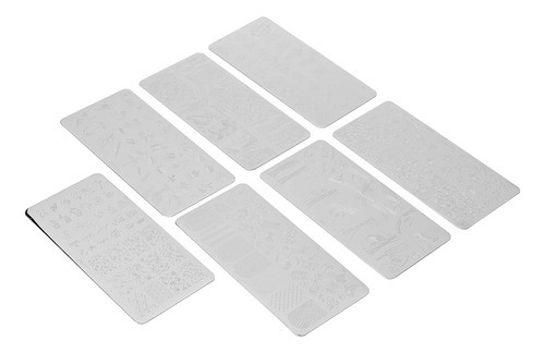 Placa De Estampagem De Unhas De 7 Peças, Modelos De Arte De 0