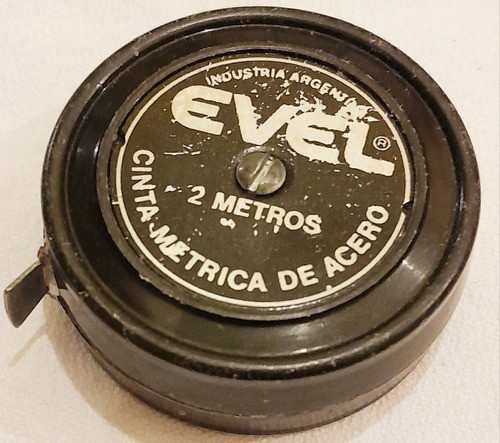 Antigua Cinta Métrica Evel 2 Metros Caja De Baquelita Retro 0