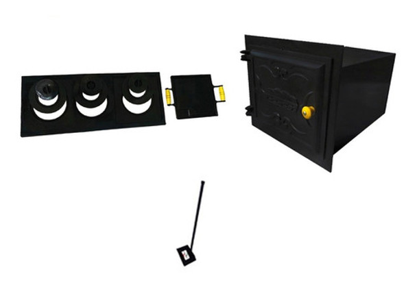 Forno Ferro Fund. P Aço P/ Fogão À Lenha + Chapa 3f + Enxad. 0