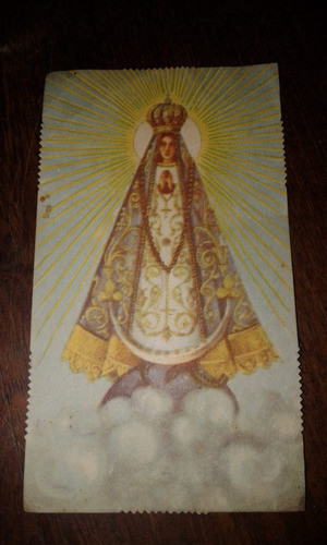 Antigua Estampita Religiosa Nuestra Señora Del Valle Virgen 0