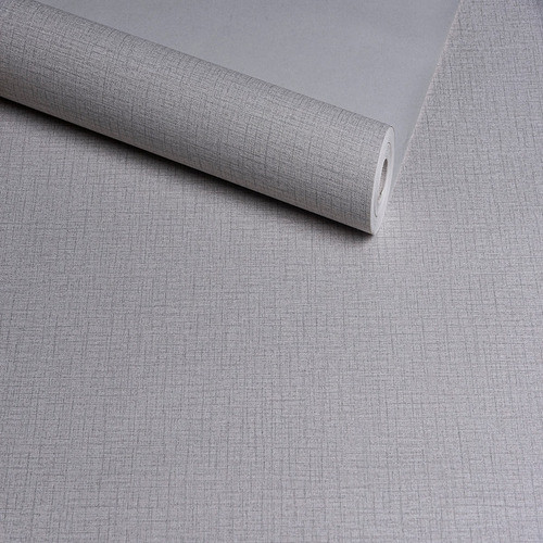 Papel Decorativo De Parede Quarto Sala Liso Prateado 10 Mts 0