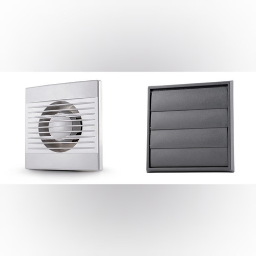 Extractor Baño Plástico Blanco + Rejilla Externa Gris 6 0