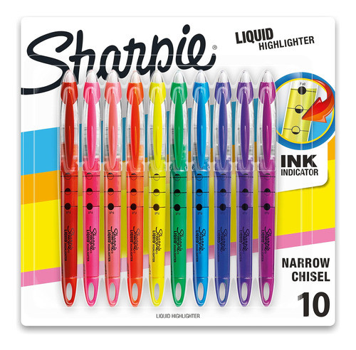 Resaltador Líquido Sharpie, Resaltadores Con Punta Cincel, 0
