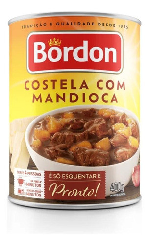 Costela Com Mandioca Bordon Lata 400gr - Kit Com 2 0