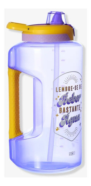 Garrafa Squeeze Galão De Água 1,8l Com Alça E Canudo Lilás 0 Garrafa Squeeze Galão De Água 1,8l Com Alça E Canudo Lilás 0