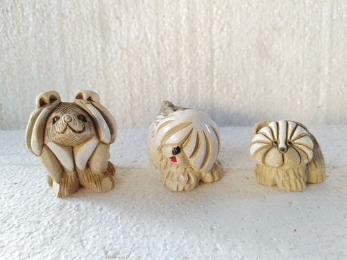 Lote De 3 Figuras De Animales En Cerámica (perro) 0