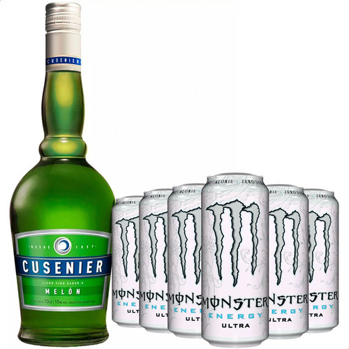 Licor Fino Cusenier Melon + Monster Energy Ultra 0